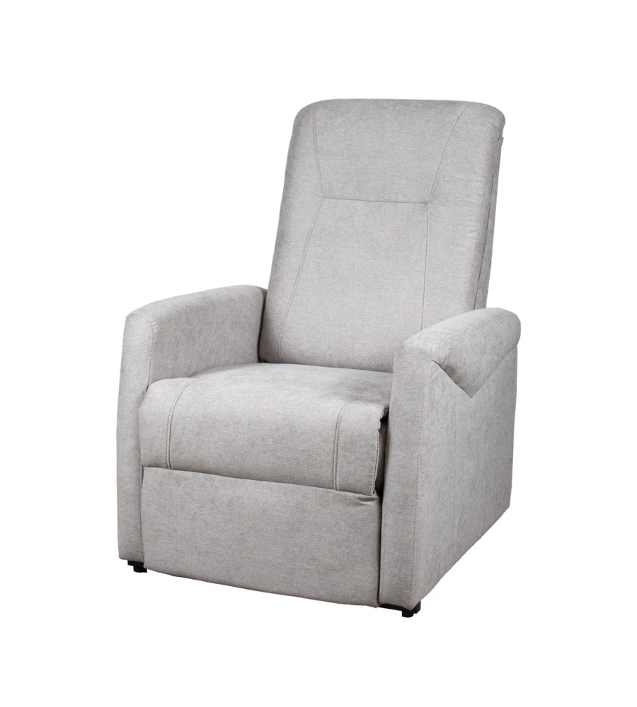 POLTRONA MASSAGGIANTE BELLAHOME "SIENA" CON RECLINER ELETTRICO IN TESSUTO GRIGIO, 75X93X105 CM